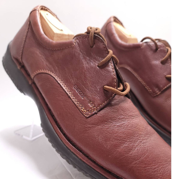 Geox Respira Lace up Pebbled Mens Brown Leather Shoes Size 45 - US-12 main image 4
